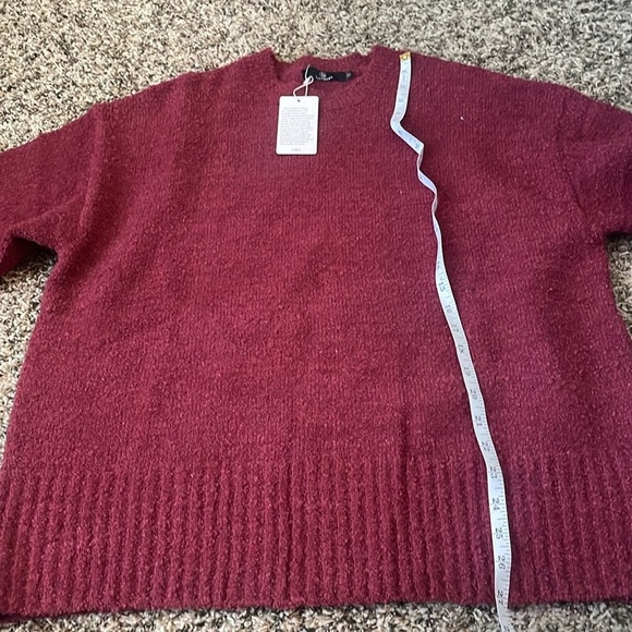 Lillusory Sweater Womens S Red Wool Blend Soft Oversized Chunky Pullover - Picture 7 of 8